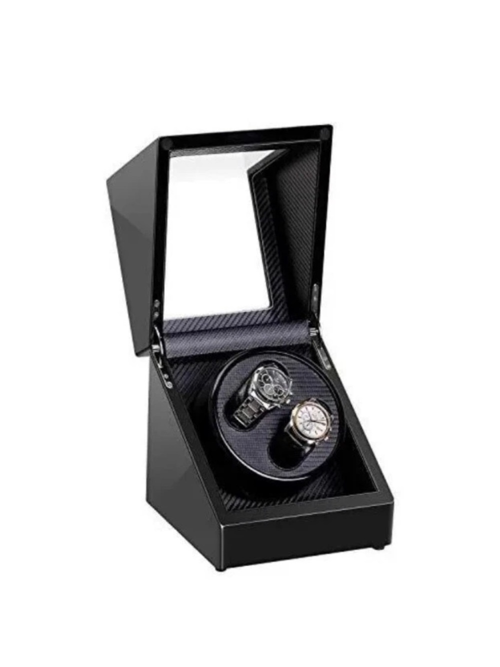 Black Dual Watch Winder with Clear Display